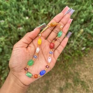 Multicolored maasai bead African anklet (Large)